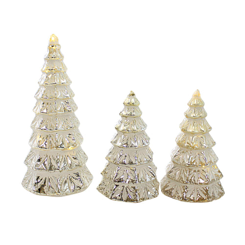 Christmas Silver Led Tree Set - - SBKGifts.com