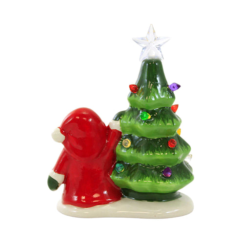 Christmas Led Vintage Tree With Gnome - - SBKGifts.com