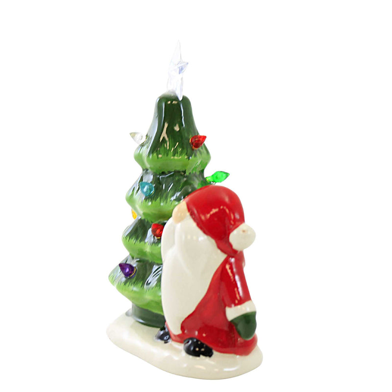 Christmas Led Vintage Tree With Gnome - - SBKGifts.com