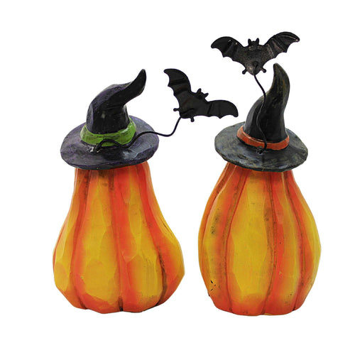 Halloween Pumpkin With Hat Figurine - - SBKGifts.com