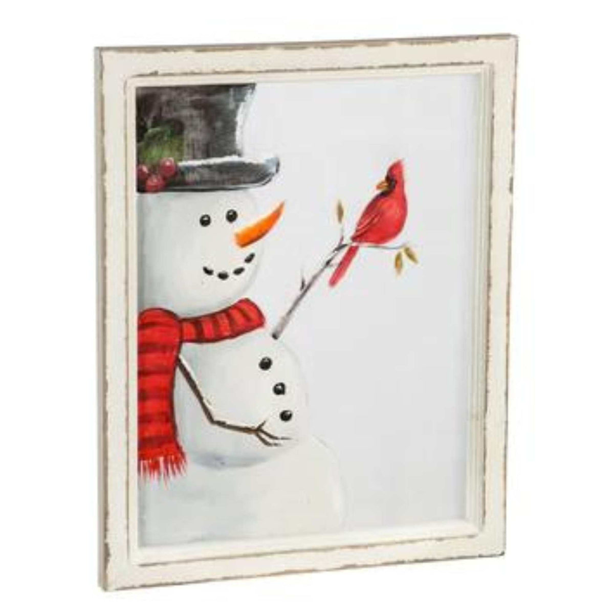 59117 Snowman With Cardinal Frame 3WP825