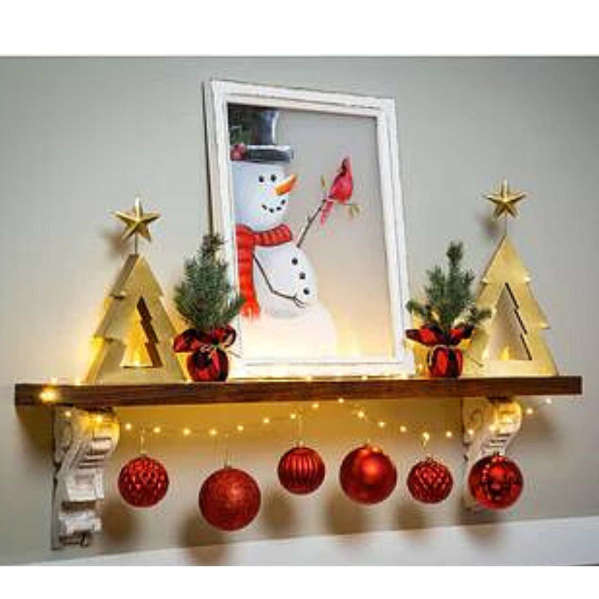 Christmas Snowman With Cardinal Frame - - SBKGifts.com