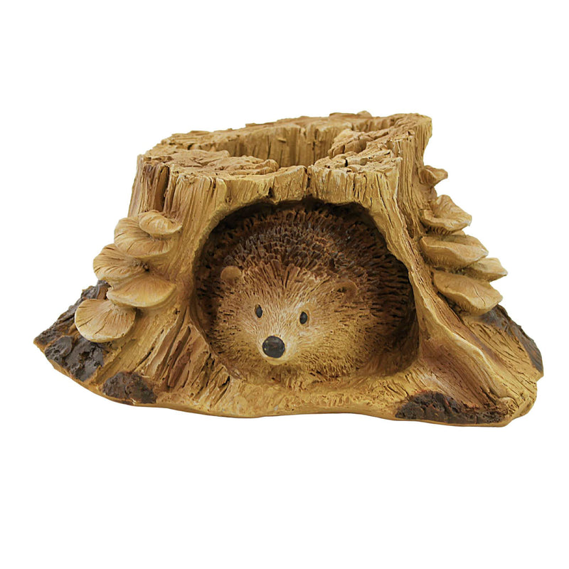 Roman Hedgehog Statue Timber Tails - One Statue 4.75 Inch, Polyresin - Tree Trunk  Mushrooms 14373 (59129)