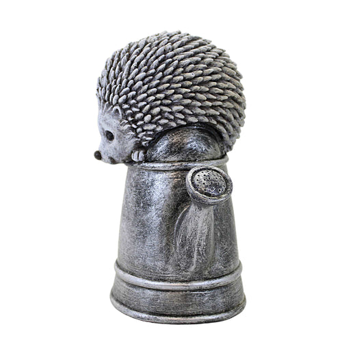 Roman Hedgehog In Watering Can Statue - - SBKGifts.com