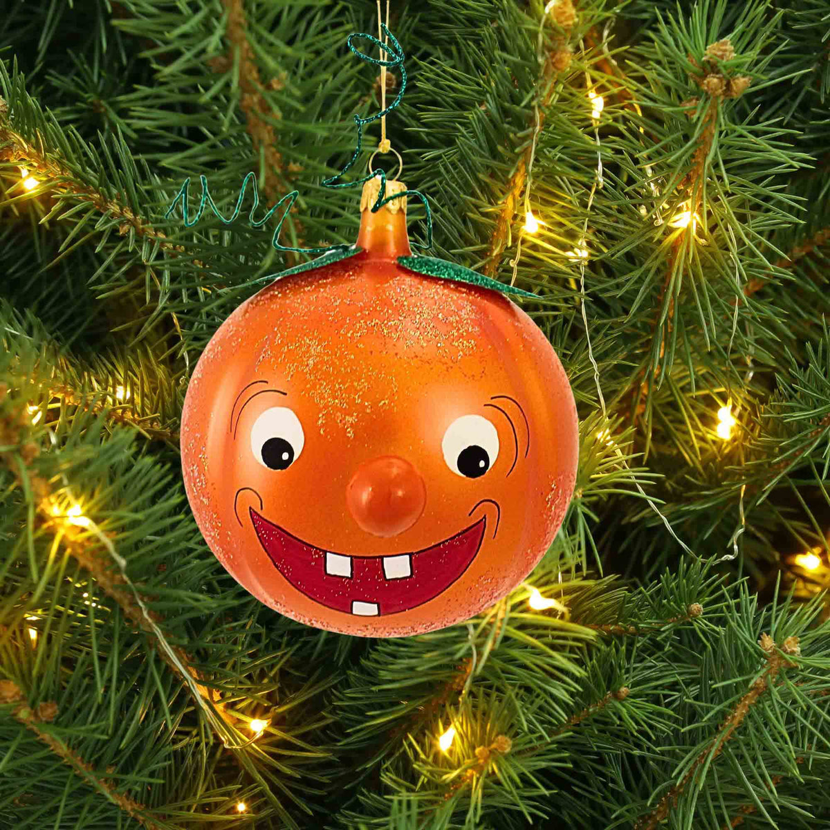 De Carlini Italian Ornaments Pumpkin Face - - SBKGifts.com