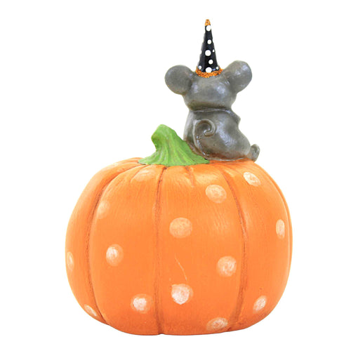 Bethany Lowe Halloween Mouse On Pumpkin - - SBKGifts.com