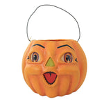 Bethany Lowe Spunky Pumpkin Bucket - 7.0 Inch, Paper - Halloween Pumpkin Bucket Wire Handle Tj2314 (59183)