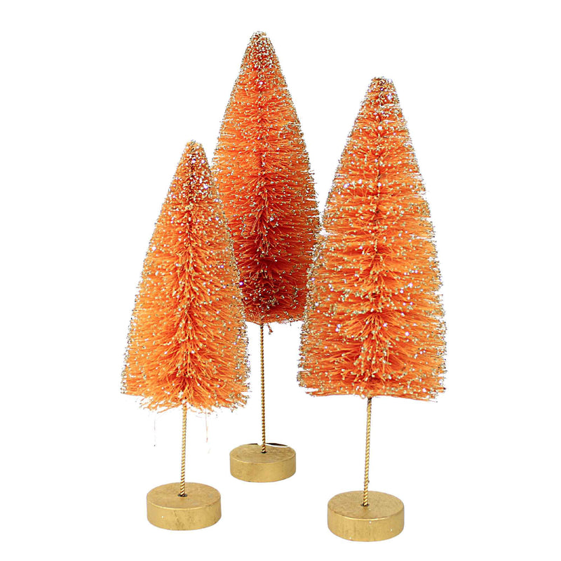 Bethany Lowe Electric Orange Trees Sisal Halloween Bottle Brush Set Lc1627 (59192)