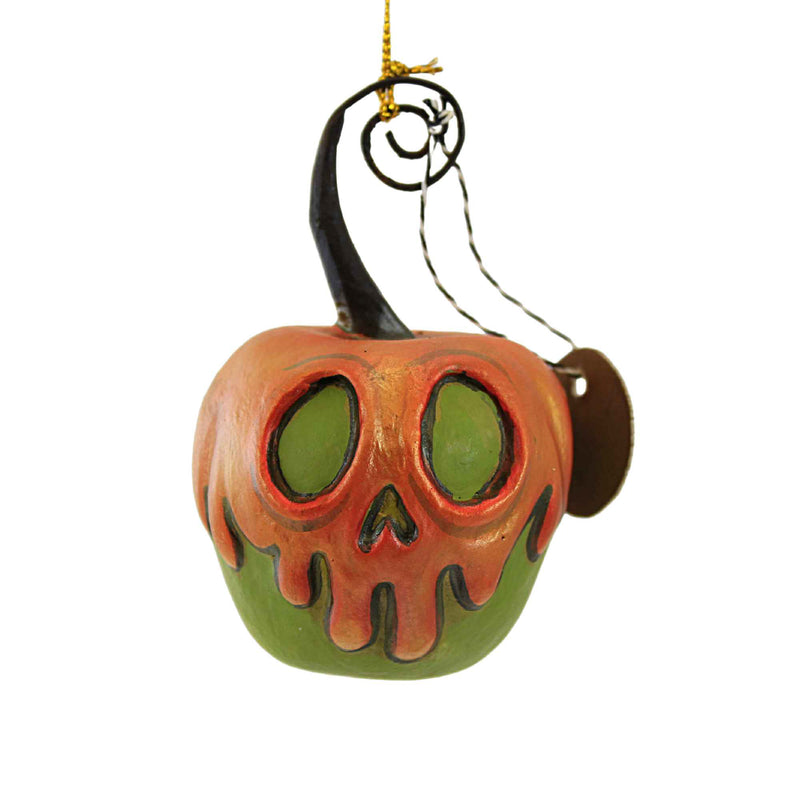 Bethany Lowe 3.5 Inches Green Apple With Orange Poison Ornament  Paper Pulp Halloween Place Card Holder La2056 (59193)