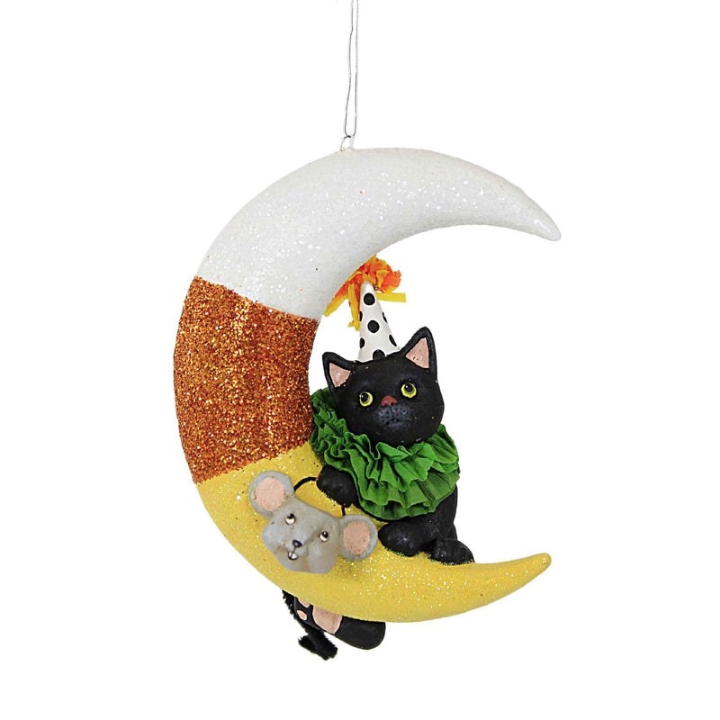 Bethany Lowe Party Kitty On Candy Moon Paper Mache Halloween Black Cat Mouse Td1192 (59206)