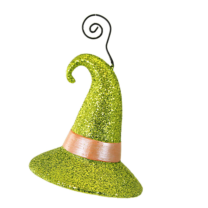 Bethany Lowe Witch Hat Green Glitter Resin Halloween Place Card Holder Tf2235 (59208)