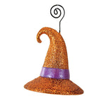 Bethany Lowe Witch Hat Orange Glitter Resin Halloween Place Card Holder Tf2236 (59210)