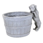Roman 6.5 Inch Puppy Bucket Planter Resin Dog Flower Pot Drainage Hole 15866 (59214)