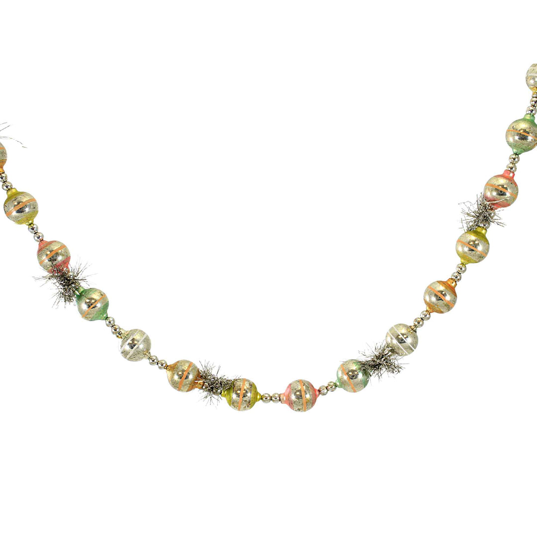 100MM Diagonal Glitter Stripe Ball Ornament: Mardi Gras [HG1054