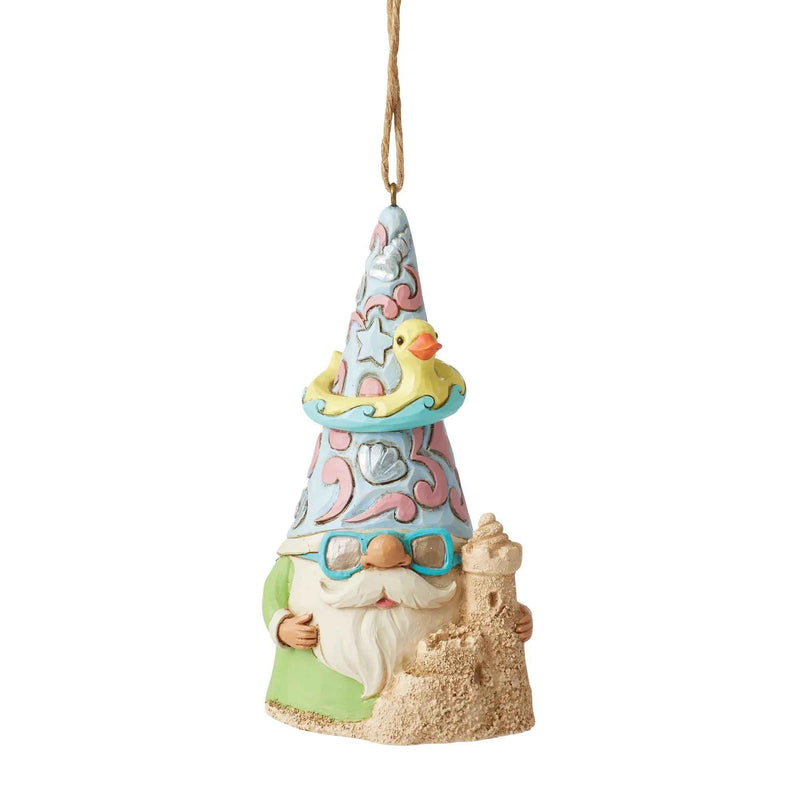 Jim Shore 4.5 Inch Coastal Gnome With Sandcastle Resin Ornament Floatie 6012801 (59230)