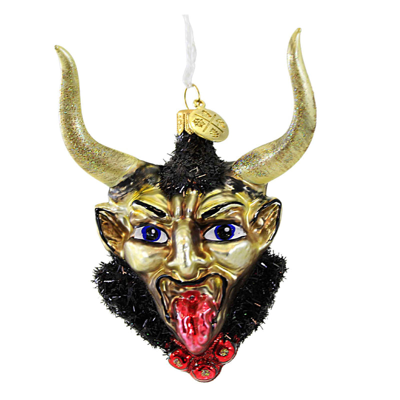 Morawski Bronze Devil Head With Horns - 1 Glass Ornament 4.5 Inch, Glass - Ornament Halloween 17428 (59234)
