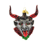 Morawski Gray Krampus W/ Red Horns - 4.5 Inch, Glass - Ornament Christmas Devil 17371 (59235)