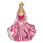 Old World Christmas 4.5 Inches Princess Glass Pink Gown Fairy Tale 10243 (59257)