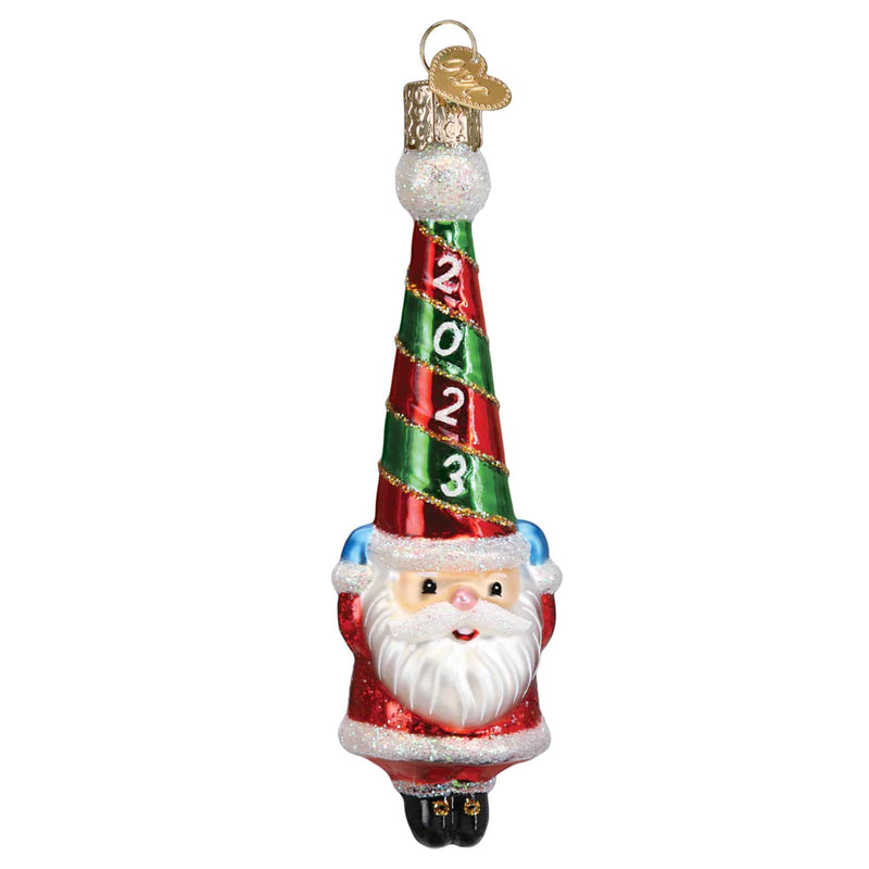 Old World Christmas 5 Inches 2023 Happy Santa Ornament Hat Dated Holiday 40333 (59259)