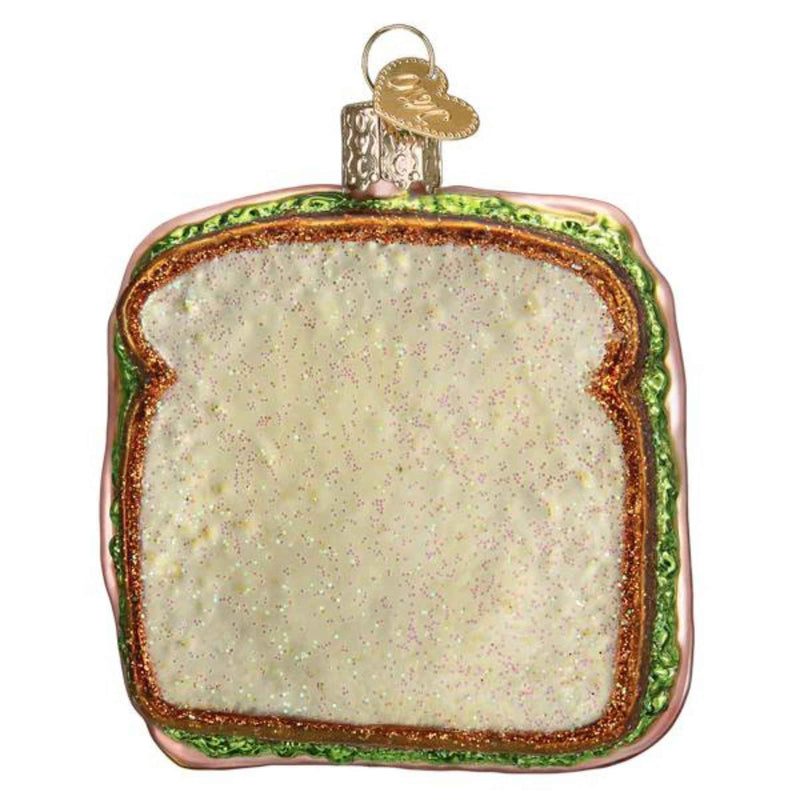 Old World Christmas 3.25 Inches Tall Ham And Cheese Sandwich Glass Ornament Bread 32582 (59268)