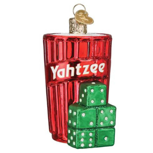 Old World Christmas 3.75 Inch Yahtzee® Glass Dice Game Hasbro 44192 (59273)