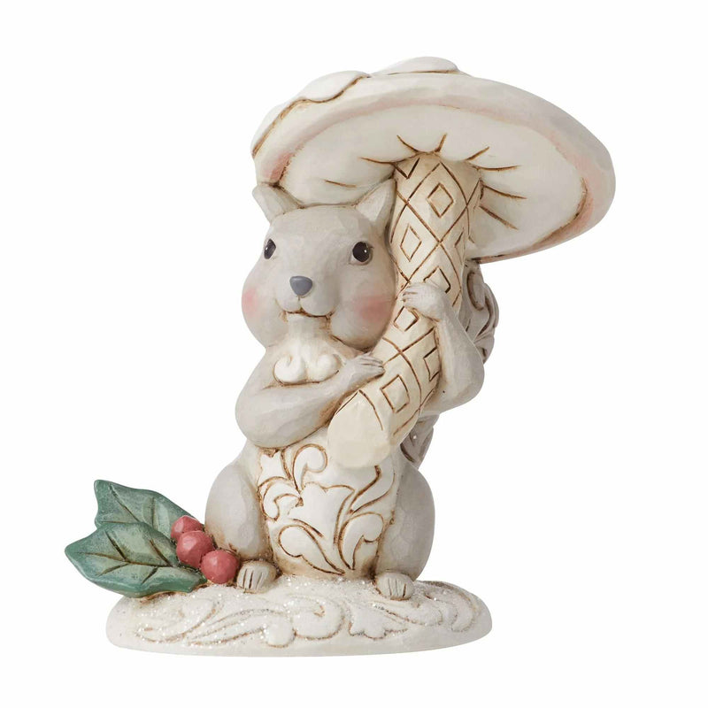 Jim Shore Woodland Squirrel With Mushroom - One Figurine 4 Inch, Resin - Winter Christmas Holly 6012686 (59337)