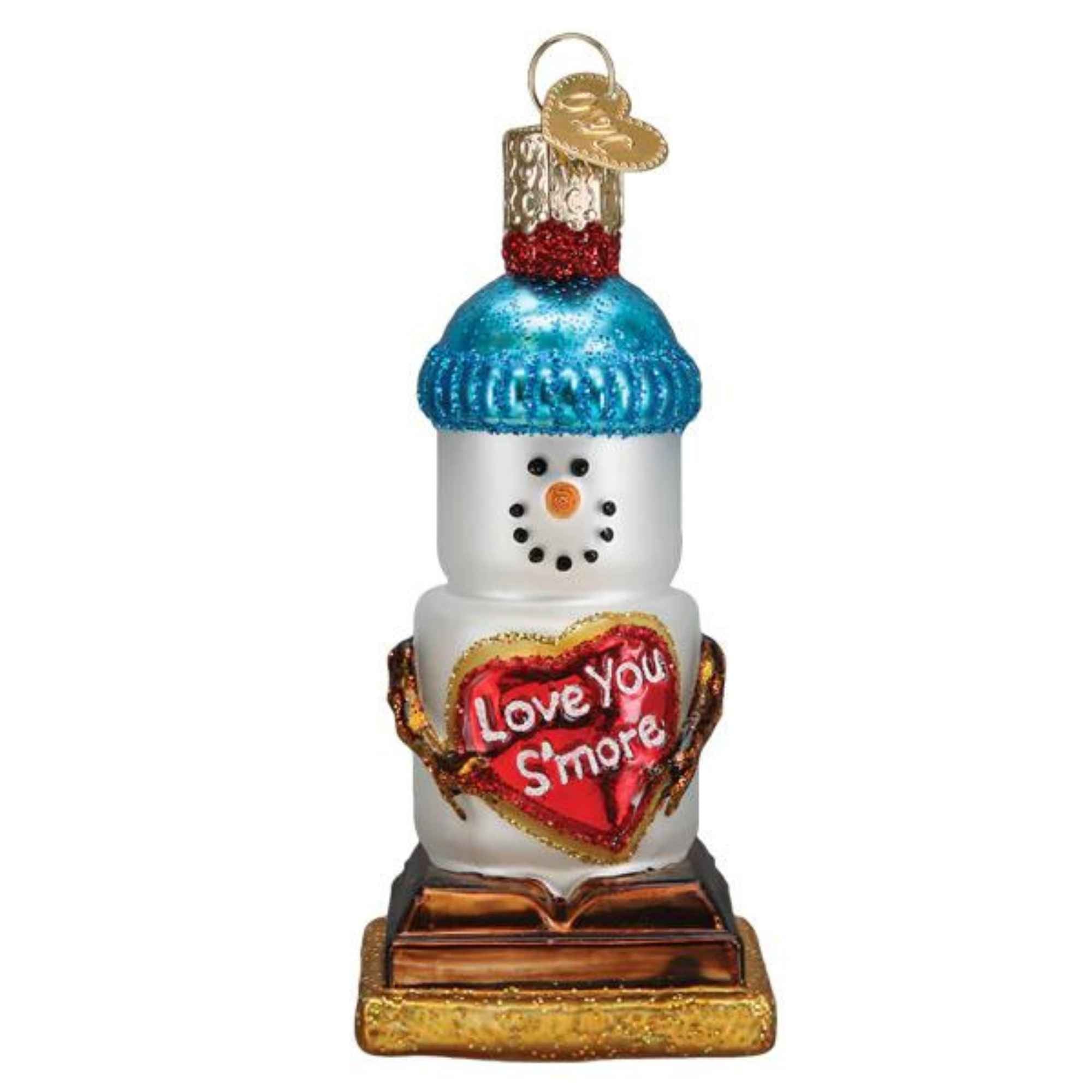 Old World Christmas Glass Blown Ornament S'Mores Snowman