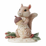 Jim Shore Chipmunk Holding An Acorn - One Figurine 3.5 Inch, Resin - Winter Woodland Holly 6012687 (59340)