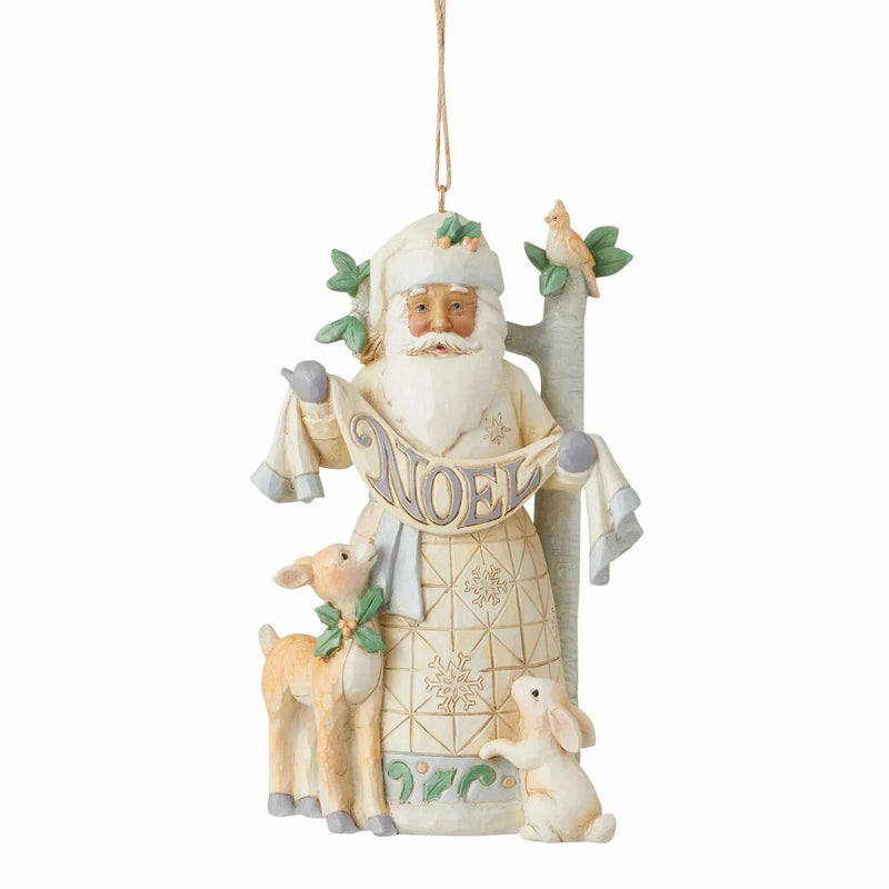 Jim Shore Woodland Santa Noel Ornament - One Ornament 4.75 Inch, Polyresin - Rabbit Deer Ribbon 6012027 (59353)