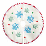 Old World Christmas Mini Snowflake Tree Skirt - One Mini Tree Skirt 12.0 Inch, Felt - Embroidered Flakes Blue Green 89756 (59354)