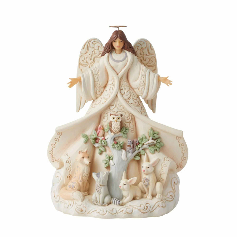 Jim Shore Winter Welcome, One And All - One Figurine 9.25 Inch, Resin - Angel Coat Animals 6012678 (59364)