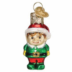 Old World Christmas Mini Elf - One Glass Ornament 2.0 Inch, Glass - Ornament Santa's Helper 86501 (59365)