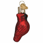 Old World Christmas Mini Red Cardinal - One Glass Ornament 2.25 Inch, Glass - Ornament Bird Glitter 85750 (59376)