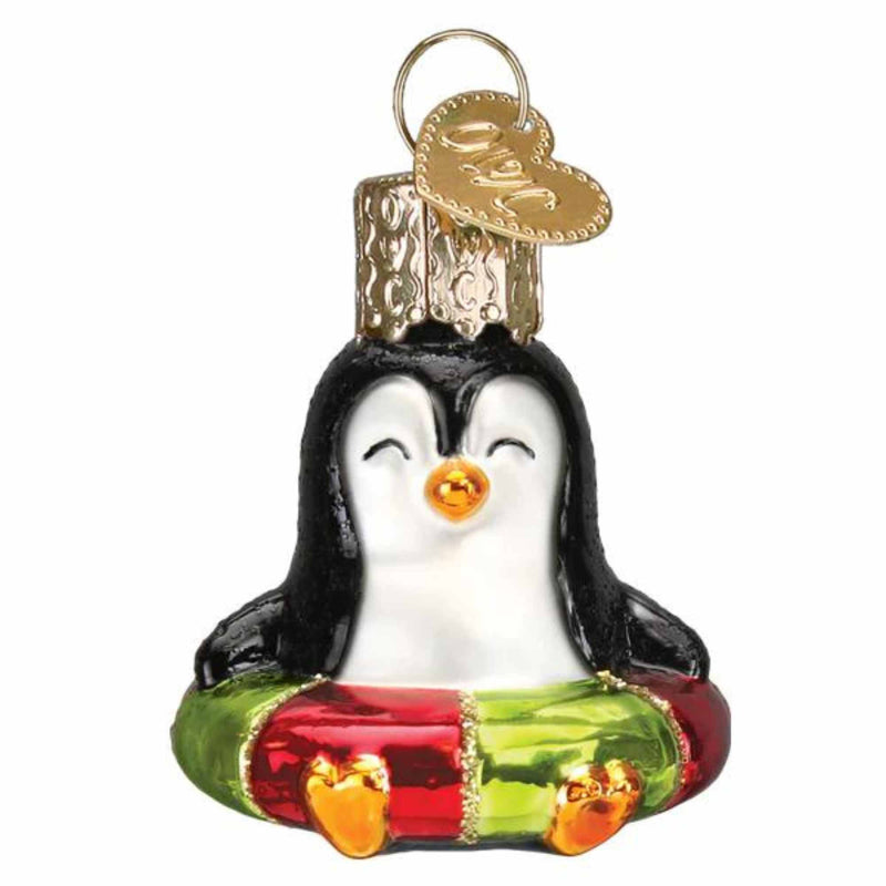 Old World Christmas Mini Penguin - One Mini Ornament 1.5 Inch, Glass - Gumdrops Collection Antarctica 85258 (59387)