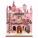 Old World Christmas Santa's Magic Castle - One Wood Ornament 5.25 Inch, Wood - Lollipop Gingerbread Man Clock 80053 (59411)