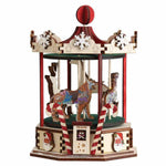 Old World Christmas Christmas Carousel - One Wooden Carousel 6.0 Inch, Wood - Giraffe Horse Tiger Reindeer 80056 (59412)