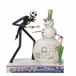 Jim Shore A Snowy Discovery - One Halloween Figurine 6.5 Inch, Resin - Skellington Nightmare Snowman 6013056 (59416)