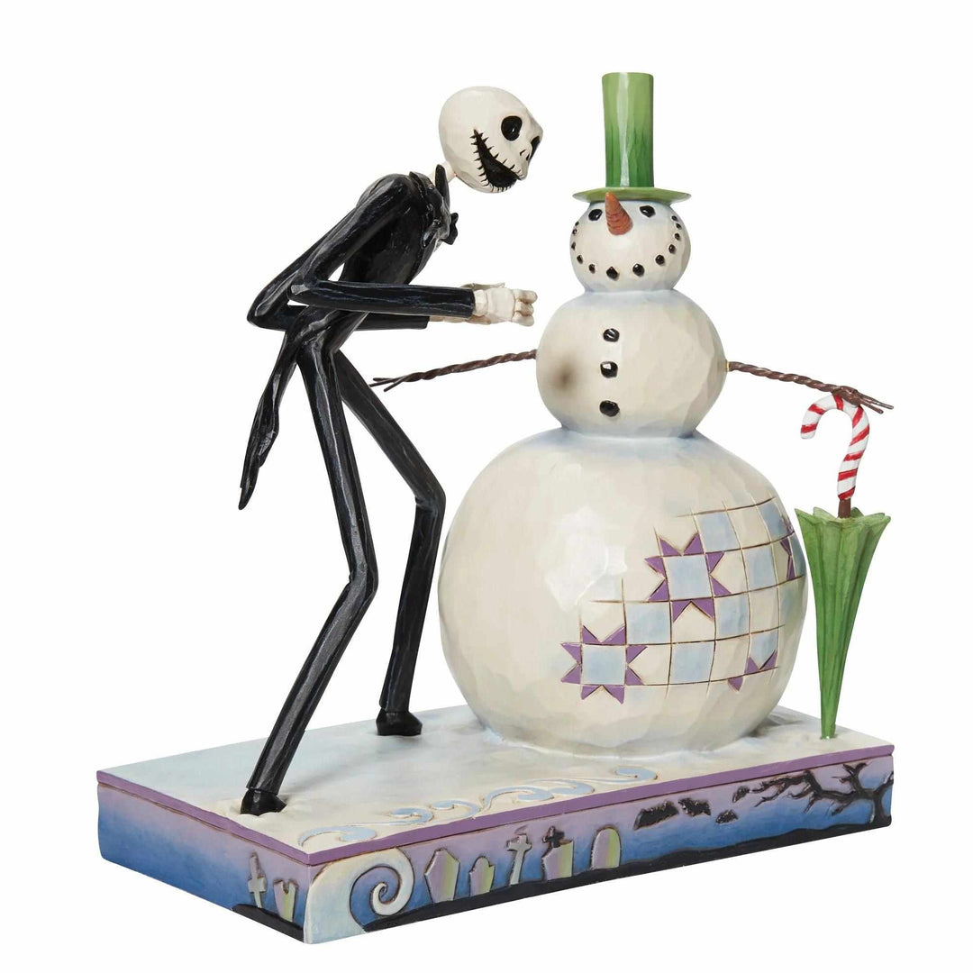 Jim Shore Mini Snowman and Snowflake Figurine, 3.5