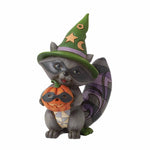 Jim Shore Halloween Mask-Erade - One Figurine 5.75 Inch, Resin - Raccoon Witch Hat Pumpkin 6012748 (59455)