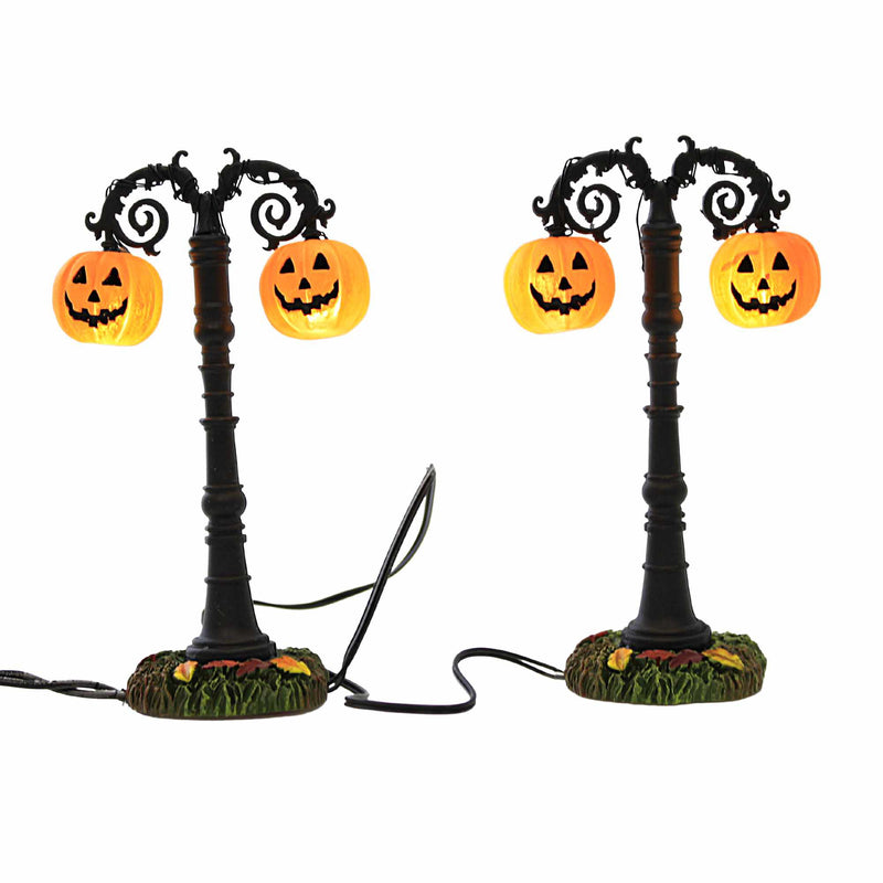 Department 56 Villages Lit Hallow's Eve Street Lamps - - SBKGifts.com