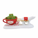Department 56 Villages Teacup Delivery Service - One Accessory 1.75 Inch, Porcelain - Sled Polar Bear Peppermint 6011407 (59476)