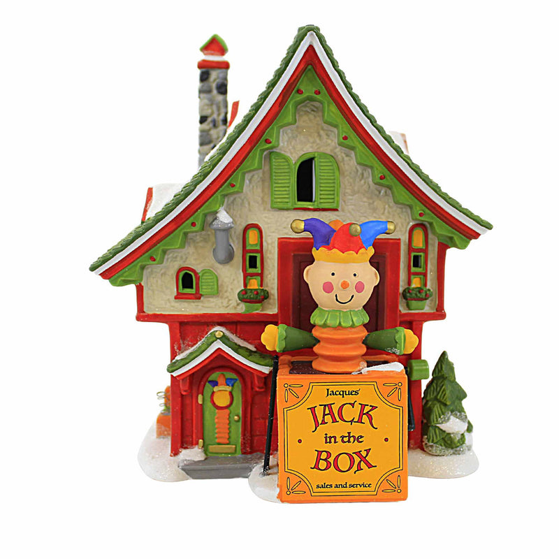 Department 56 Villages Jacque's Jack In The Box Shop - One Building 6.75 Inch, Porcelain - North Pole Series 6011411 (59477)