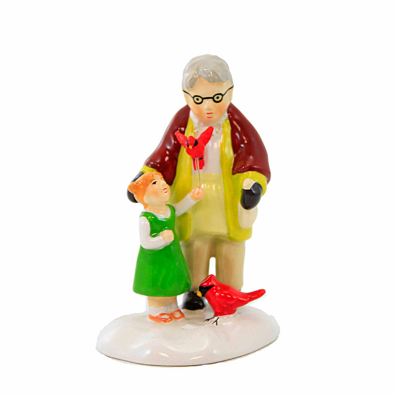 Department 56 Villages Birds Of A Feather... - One Figurine 3.0 Inch, Ceramic - Grandmother Granddaughter Red Bird 6011433 (59509)