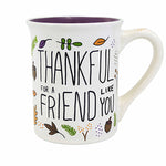 Enesco Thankful For A Friend Mug - One Mug 4.5 Inch, Stoneware - Acorns Leaves Flowers 6012547 (59524)