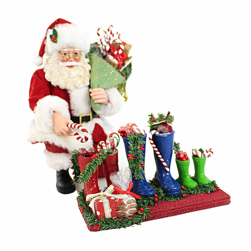 Possible Dreams St. Nicholas Day - Two Piece Figurine 8.5 Inch, Polyresin - Santa Boots Candy Canes 6012254 (59532)