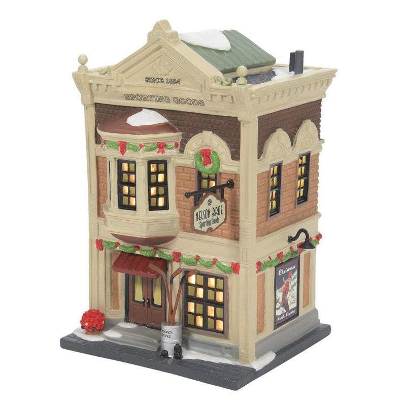 Department 56 Villages Nelson Bros. Sporting Goods - One Village Building 8.0 Inch, Porcelain - Christmas In The City 6011386 (59551)