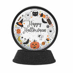 Ganz Happy Halloween Shimmer - One Lighted Dome On Base 5.25 Inch, Plastic - Lighted Ghost Pumpkin Mh182333 (59705)