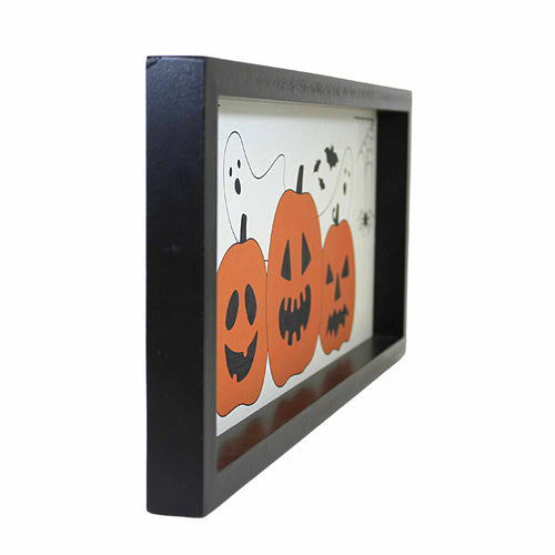 Ganz Pumpkin/Ghost Framed Wall Deco - - SBKGifts.com