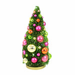 Cody Foster Bright Med Bottle Brush Christmas Tree Shatterproof Ornaments - 1 Decorated Bottle Brush Tree 14.50 Inch, Plastic - Centerpiece Holiday Decoration Msr367br-Medium (59716)