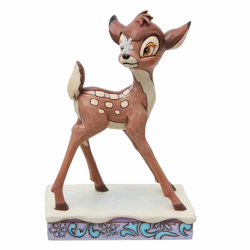 Jim Shore Frosted Fawn - One Figurine 4.25 Inch, Resin - Bambi Christmas Snowflake 6013064 (59746)